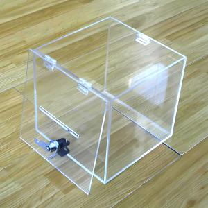 >Clear Acrylic Donation Box for Fundraising with Lock & Suggestion Box, Multi-Use Voting and Raffle Box, Tip Jar, Secure Storage